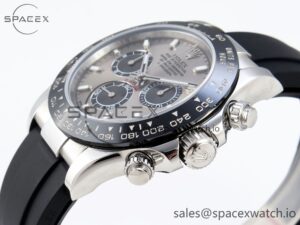 Rolex Daytona 116519 SS OMF Best Edition Gray/Black Dial on Oysterflex Strap A7750 (Slim Movement) - Image 7