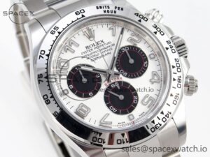 Rolex Daytona 116509 Clean 1:1 Best Edition White Dial Arabic Markers on SS Bracelet SA4130 V2 - Image 3