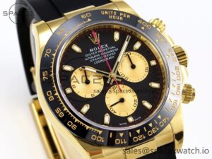 Rolex Daytona 116518 APSF 1:1 Best Edition Black/YG Dial on Oysterflex Rubber Strap SH4130 $808.00 - Image 3