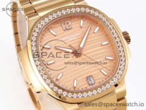 PATEK PHILIPPE NAUTILUS 7118 LADIES RG PPF 1:1 BEST EDITION RG DIAL DIAMONDS BEZEL ON RG BRACELET 324CS - Image 3