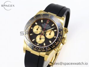 Rolex Daytona 116518 APSF 1:1 Best Edition Black/YG Dial on Oysterflex Rubber Strap SH4130 $808.00 - Image 4