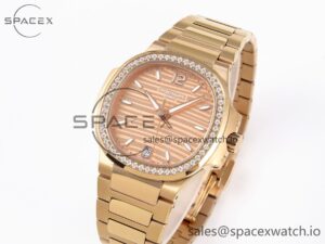 PATEK PHILIPPE NAUTILUS 7118 LADIES RG PPF 1:1 BEST EDITION RG DIAL DIAMONDS BEZEL ON RG BRACELET 324CS - Image 4