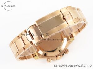 Rolex Daytona 116505 Clean 1:1 Best Edition Silver Dial RG Markers on RG Bracelet SA4130 V2 - Image 16
