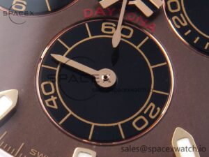 Rolex Daytona 116505 RG OMF Best Edition Brown/Black Dial on RG Bracelet A7750 (Slim Movement) - Image 11