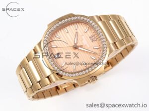 PATEK PHILIPPE NAUTILUS 7118 LADIES RG PPF 1:1 BEST EDITION RG DIAL DIAMONDS BEZEL ON RG BRACELET 324CS - Image 6