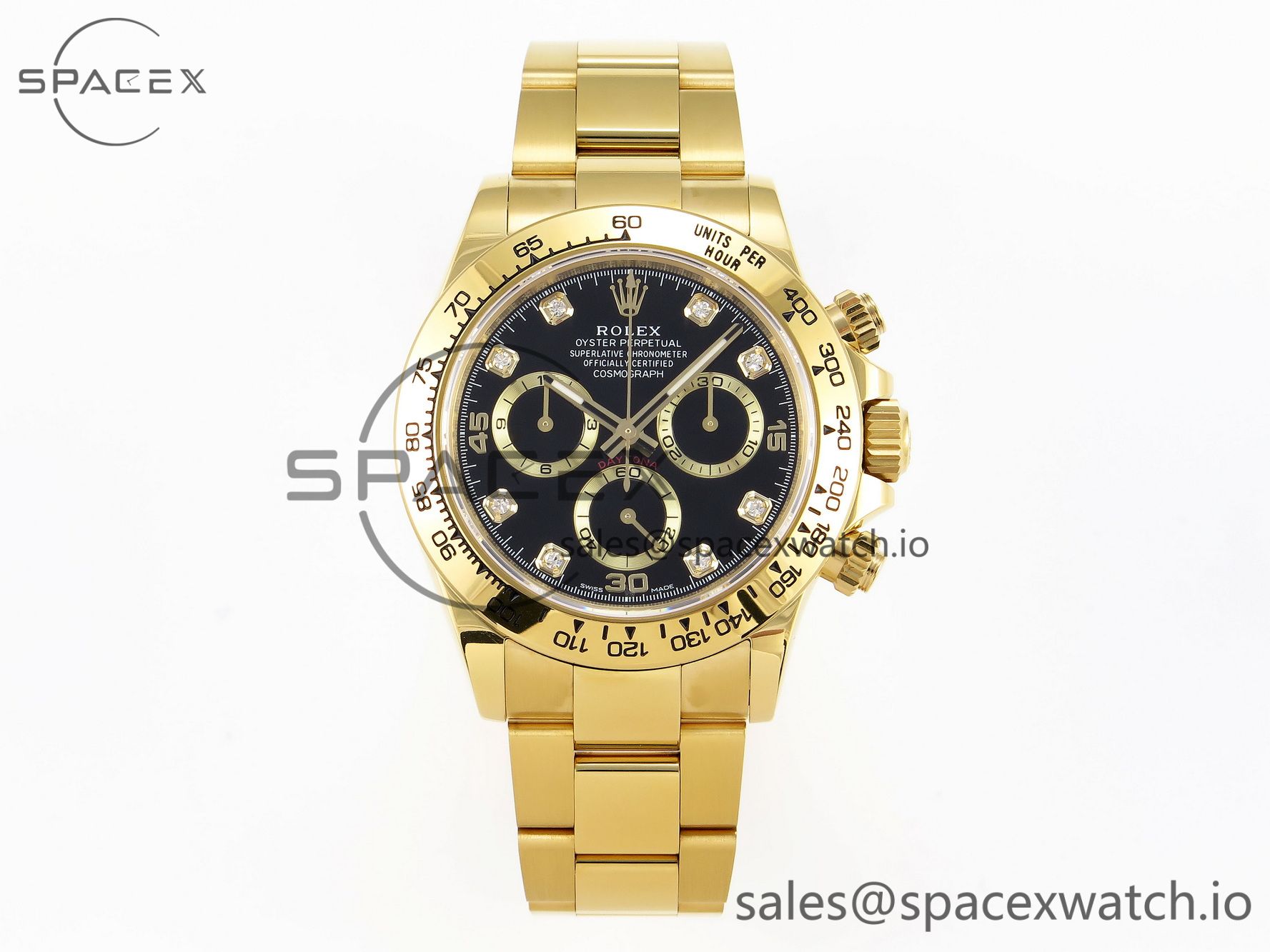 IMG_0060 Rolex Daytona 116508 KING 1:1 Best Edition Black/YG Diamonds Dial on YG Bracelet SA4130 - Image 1