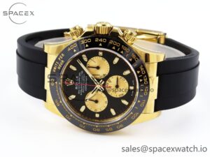Rolex Daytona 116518 APSF 1:1 Best Edition Black/YG Dial on Oysterflex Rubber Strap SH4130 $808.00 - Image 5