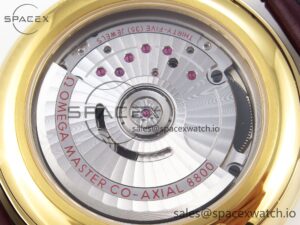 Omega De Ville Date YG MKF 1:1 Best Edition White Textured Dial Roman Marker on Brown Leather Strap A8800 - Image 16