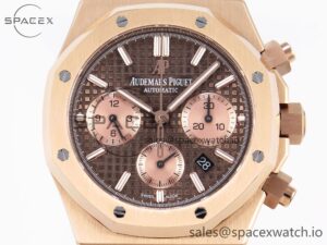 Audermars Piguet Royal Oak Chrono 26331 RG IPF 1:1 Best Edition Brown/RG Dial on RG Bracelet A7750 - Image 2