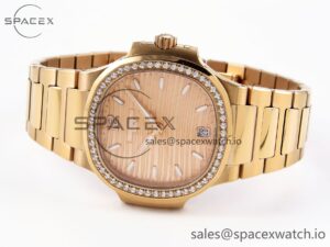 PATEK PHILIPPE NAUTILUS 7118 LADIES RG PPF 1:1 BEST EDITION RG DIAL DIAMONDS BEZEL ON RG BRACELET 324CS - Image 5