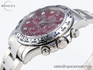 Rolex Daytona 116509 Clean 1:1 Best Edition 904L SS Case Garnet Dial on Oysterflex Stainless Stee Strap A4130 - Image 7