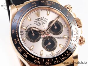 Rolex Daytona 116515 Clean 1:1 Best Edition Silver Dial RG Markers on Oysterflex Strap SA4130 V2 - Image 3