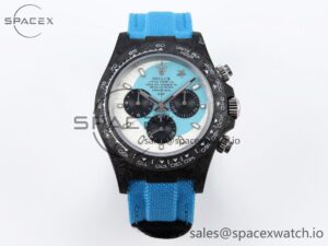 Rolex Daytona DIW Carbon Case and Bezel DIWF Edition White/Blue Dial on Blue Nylon Strap A7750