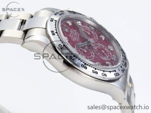 Rolex Daytona 116509 Clean 1:1 Best Edition 904L SS Case Garnet Dial on Oysterflex Stainless Stee Strap A4130 - Image 8