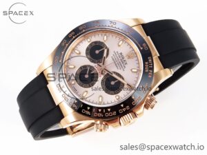 Rolex Daytona 116515 Clean 1:1 Best Edition Silver Dial RG Markers on Oysterflex Strap SA4130 V2 - Image 6