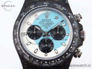 Rolex Daytona DIW Carbon Case and Bezel DIWF Edition White/Blue Dial on Blue Nylon Strap A7750 - Image 2