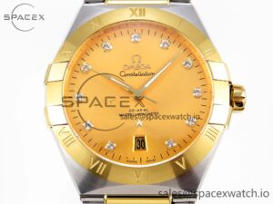 Omega Constellation 39mm SS/RG ASWF 1:1 Best Edition White Diamonds Dial on SS/RG Bracelet A8800 - Image 2