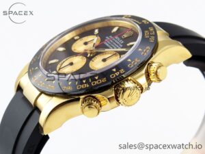 Rolex Daytona 116518 APSF 1:1 Best Edition Black/YG Dial on Oysterflex Rubber Strap SH4130 $808.00 - Image 7