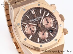 Audermars Piguet Royal Oak Chrono 26331 RG IPF 1:1 Best Edition Brown/RG Dial on RG Bracelet A7750 - Image 3