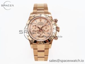 Rolex Daytona 116505 RG OMF Best Edition RG Crystal Dial on RG Bracelet A7750 (Slim Movement)