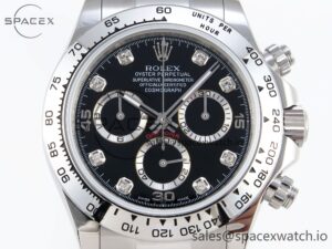 Rolex Daytona 116509 SS OMF Best Edition Black Diamonds Dial on SS Bracelet A7750 (Slim Movement) - Image 2