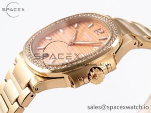 PATEK PHILIPPE NAUTILUS 7118 LADIES RG PPF 1:1 BEST EDITION RG DIAL DIAMONDS BEZEL ON RG BRACELET 324CS - Image 7