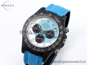 Rolex Daytona DIW Carbon Case and Bezel DIWF Edition White/Blue Dial on Blue Nylon Strap A7750 - Image 3