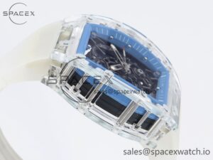 Richard Mille RM035 Transparent RMF Best Edition Skeleton Blue Dial on Translucent Rubber Strap Clone RMUL2 - Image 8