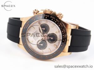 Rolex Daytona 116515 Clean 1:1 Best Edition Silver Dial RG Markers on Oysterflex Strap SA4130 V2 - Image 5