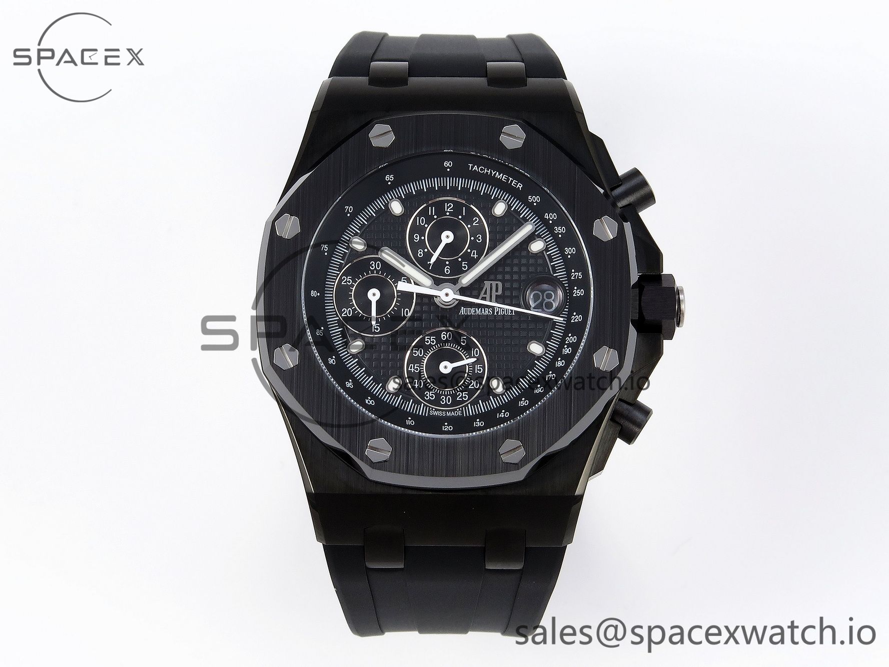 IMG_0063 Audermars Piguet Royal Oak Offshore 42mm Black Ceramic APF 1:1 Best Edition Black Textured Dial on Black Rubber Strap A4404 - Image 1