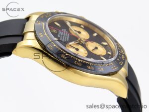 Rolex Daytona 116518 APSF 1:1 Best Edition Black/YG Dial on Oysterflex Rubber Strap SH4130 $808.00 - Image 8