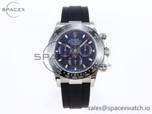 Rolex Daytona 116519 SS OMF Best Edition Blue Dial on Oysterflex Strap A7750 (Slim Movement)