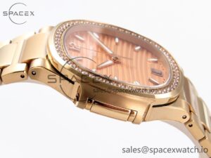 PATEK PHILIPPE NAUTILUS 7118 LADIES RG PPF 1:1 BEST EDITION RG DIAL DIAMONDS BEZEL ON RG BRACELET 324CS - Image 8