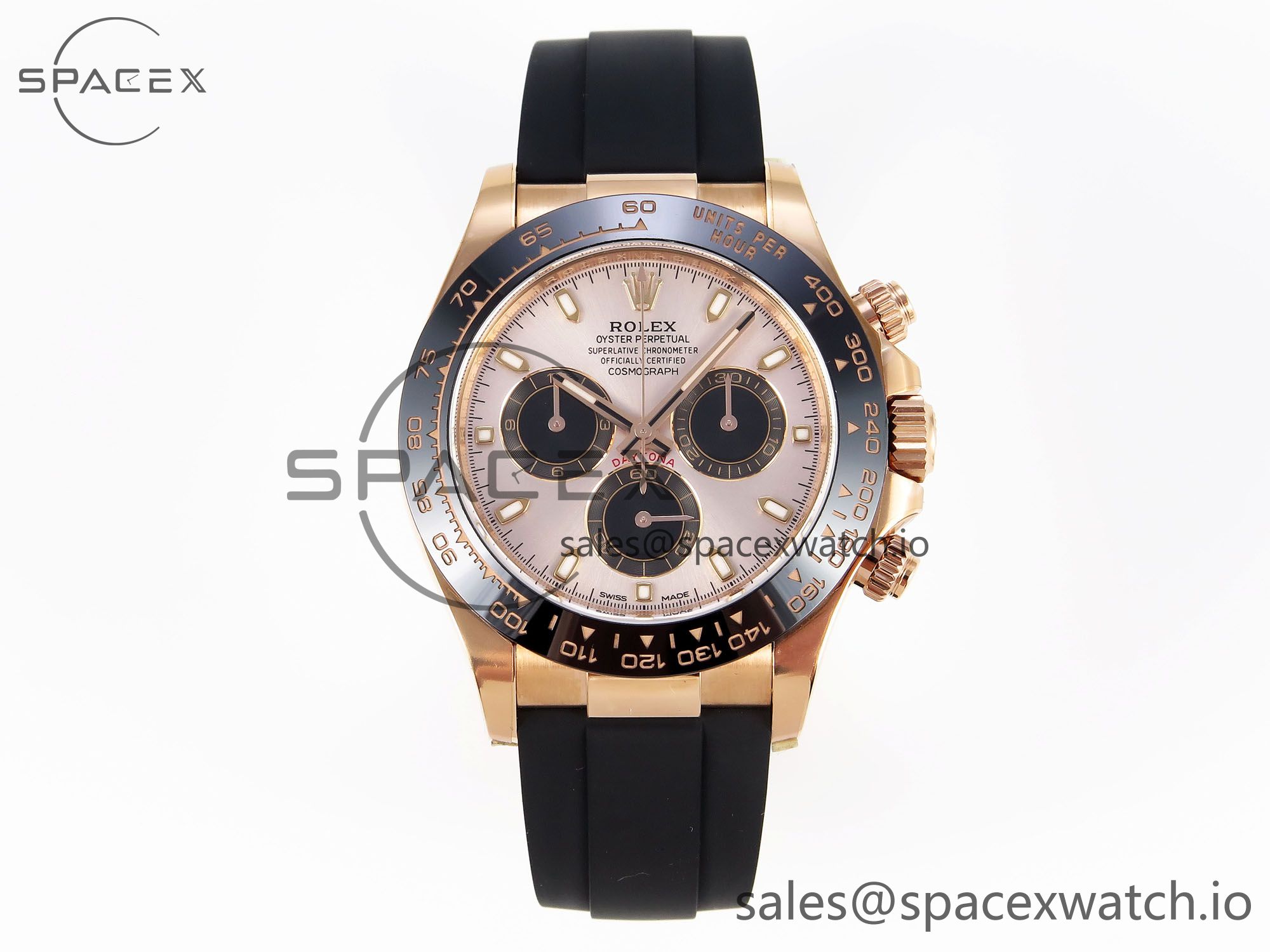 IMG_0064 Rolex Daytona 116515 Clean 1:1 Best Edition Silver Dial RG Markers on Oysterflex Strap SA4130 V2 - Image 1