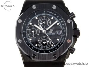 Audermars Piguet Royal Oak Offshore 42mm Black Ceramic APF 1:1 Best Edition Black Textured Dial on Black Rubber Strap A4404 - Image 2