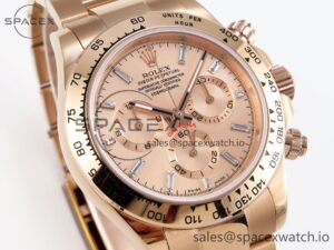 Rolex Daytona 116505 RG OMF Best Edition RG Crystal Dial on RG Bracelet A7750 (Slim Movement) - Image 3