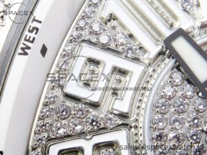 Franck Muller Vanguard SS Full Diamonds ABF Best Edition Diamonds White Dial on Diamonds Bracelet A2824 - Image 12