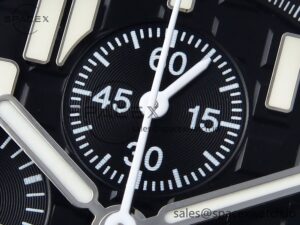 Audermars Piguet Royal Oak Offshore 42mm SS APF 1:1 Best Edition Black Dial White Markers on Black Leather Strap A7750 - Image 9