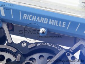 Richard Mille RM035 Transparent RMF Best Edition Skeleton Blue Dial on Translucent Rubber Strap Clone RMUL2 - Image 9