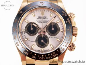 Rolex Daytona 116515 Clean 1:1 Best Edition Silver Dial RG Markers on Oysterflex Strap SA4130 V2 - Image 2