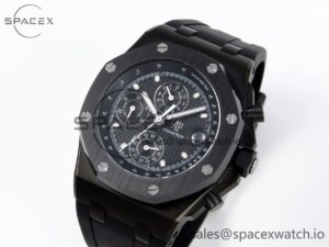 Audermars Piguet Royal Oak Offshore 42mm Black Ceramic APF 1:1 Best Edition Black Textured Dial on Black Rubber Strap A4404 - Image 4