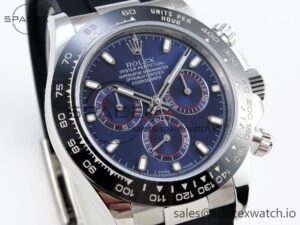 Rolex Daytona 116519 SS OMF Best Edition Blue Dial on Oysterflex Strap A7750 (Slim Movement) - Image 3