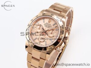Rolex Daytona 116505 RG OMF Best Edition RG Crystal Dial on RG Bracelet A7750 (Slim Movement) - Image 4