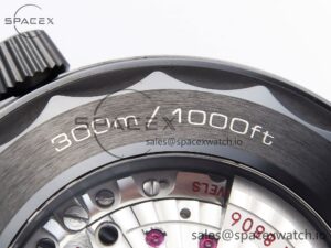 Omega SEAMASTER 300M 43.5MM BLACK CERAMIC VSF 1:1 BEST EDITION BLACK DIAL ON BLACK RUBBER STRAP A8806 - Image 20