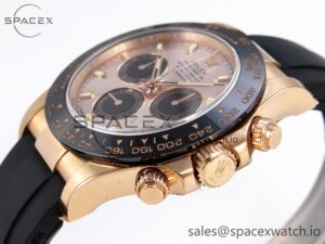 Rolex Daytona 116515 Clean 1:1 Best Edition Silver Dial RG Markers on Oysterflex Strap SA4130 V2 - Image 7