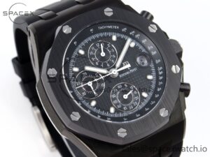 Audermars Piguet Royal Oak Offshore 42mm Black Ceramic APF 1:1 Best Edition Black Textured Dial on Black Rubber Strap A4404 - Image 3