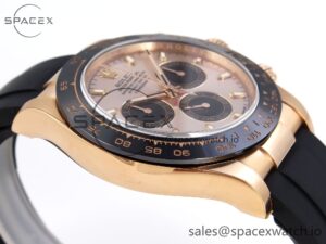 Rolex Daytona 116515 Clean 1:1 Best Edition Silver Dial RG Markers on Oysterflex Strap SA4130 V2 - Image 8