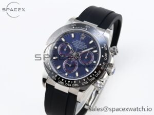 Rolex Daytona 116519 SS OMF Best Edition Blue Dial on Oysterflex Strap A7750 (Slim Movement) - Image 4