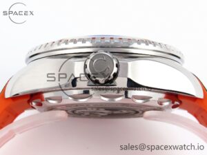 Omega SEAMASTER PLANET OCEAN 6000M ULTRA DEEP 45.5MM SS TF 1:1 BEST EDITION GRAY DIAL ORANGE BEZEL ON RUBBER STRAP A2824 - Image 13