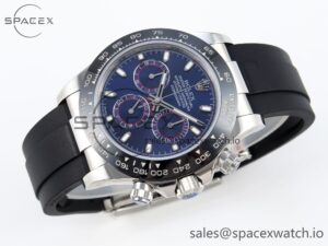 Rolex Daytona 116519 SS OMF Best Edition Blue Dial on Oysterflex Strap A7750 (Slim Movement) - Image 6